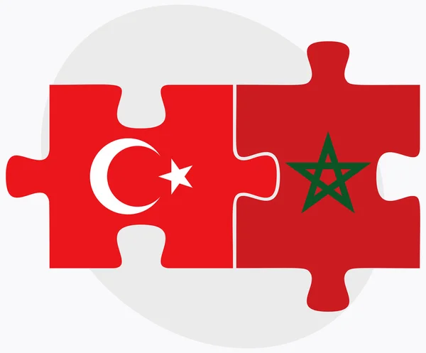 Turquie et Maroc Drapeaux — Image vectorielle