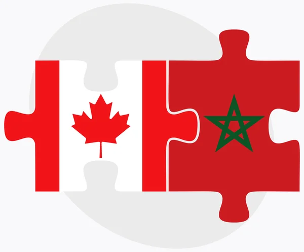 Canada en Marokko vlaggen — Stockvector