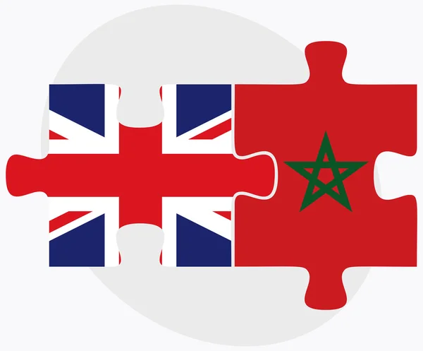 Velká Británie a Maroko vlajky — Stockový vektor