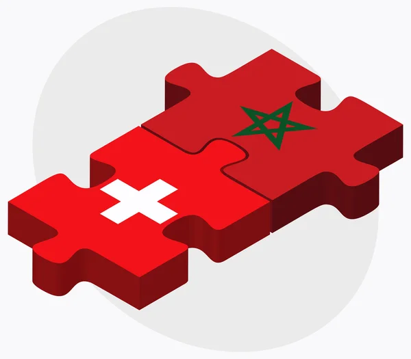 Drapeaux Suisse et Maroc — Image vectorielle