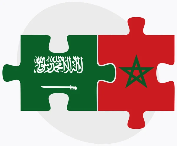 Arabie Saoudite et Maroc Drapeaux — Image vectorielle