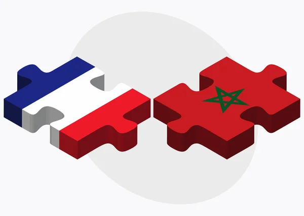 Bandiere Francia e Marocco — Vettoriale Stock