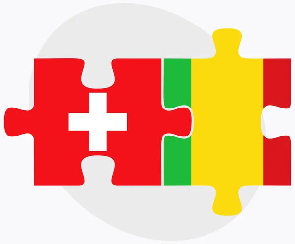 Vlaggen van Zwitserland en Mali — Stockvector