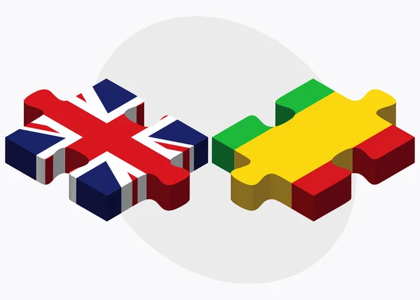 Bandiere Regno Unito e Mali — Vettoriale Stock