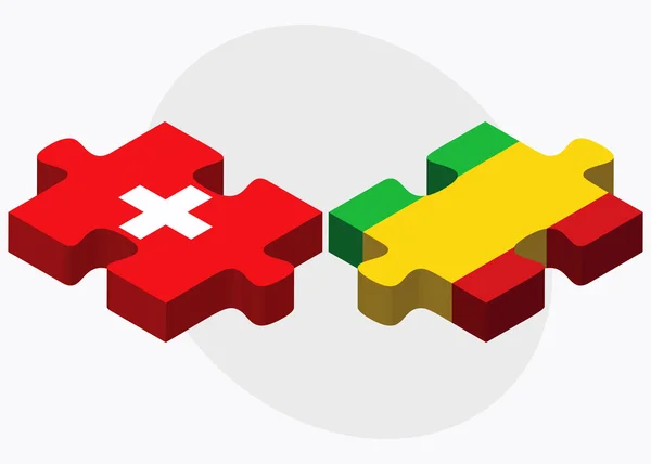 Flaggorna Schweiz och Mali — Stock vektor
