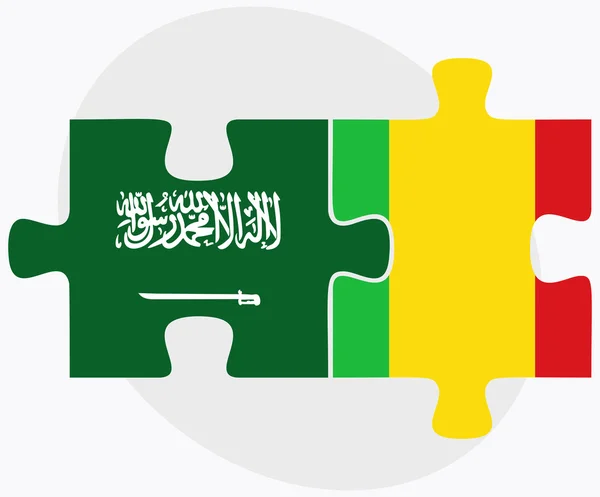 Banderas de Arabia Saudita y Malí — Vector de stock