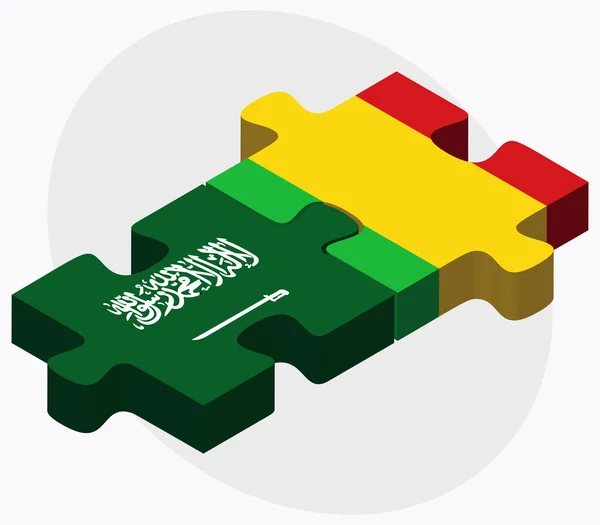 Suudi Arabistan ve Mali bayrakları — Stok Vektör