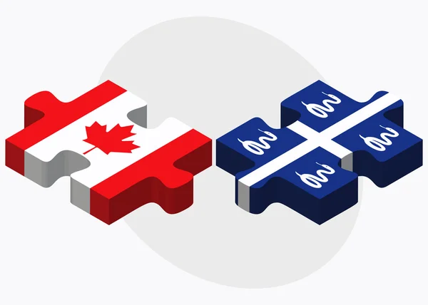 Bandiere Canada e Martinica — Vettoriale Stock
