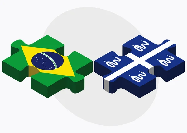 Brezilya ve Martinique bayrakları — Stok Vektör