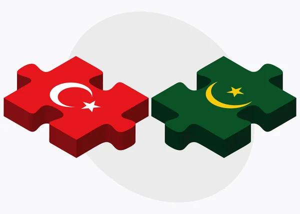 Drapeaux Turquie et Mauritanie — Image vectorielle