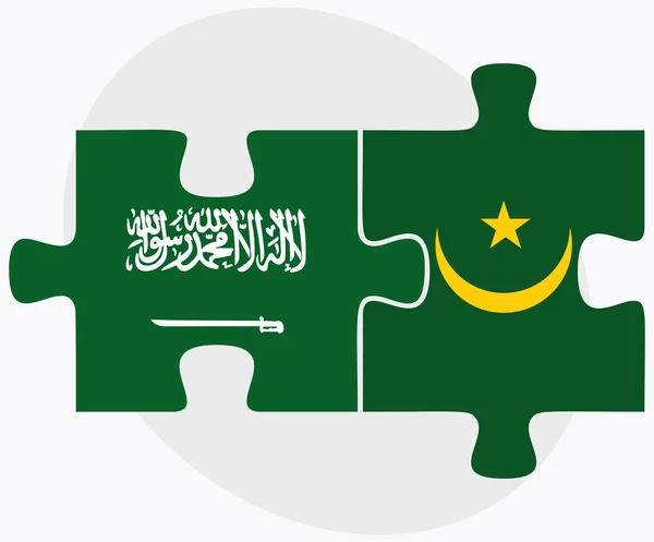 Suudi Arabistan ve Moritanya bayrakları — Stok Vektör