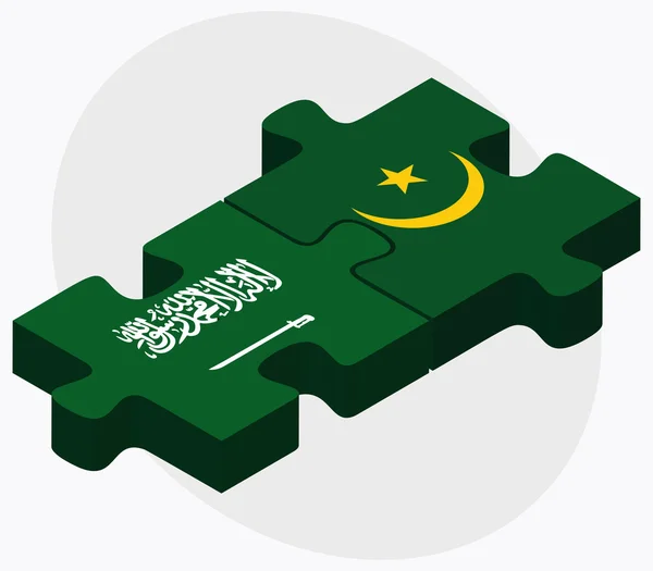Saudiarabien och Mauretanien flaggor — Stock vektor