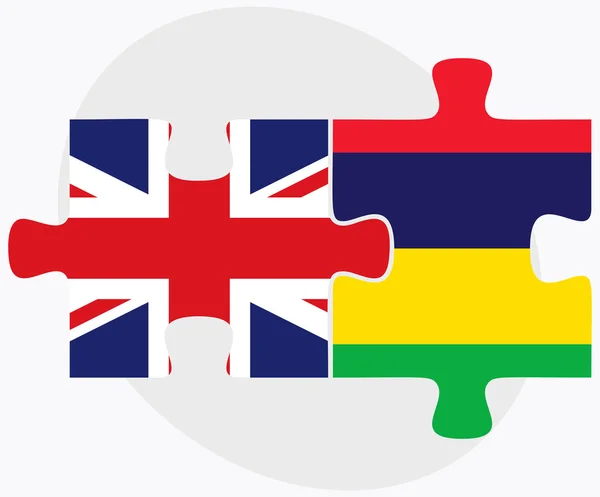 Storbritannien och Mauritius flaggor — Stock vektor