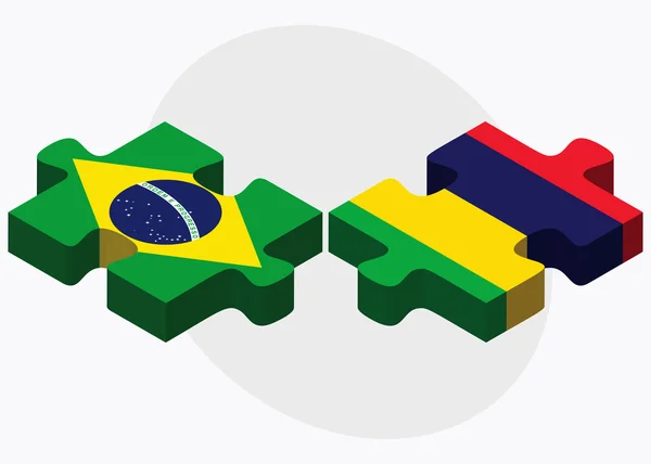 Brazílie a Mauricius příznaky — Stockový vektor