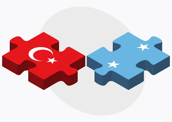 Flaggen der Türkei und Mikronesien — Stockvektor