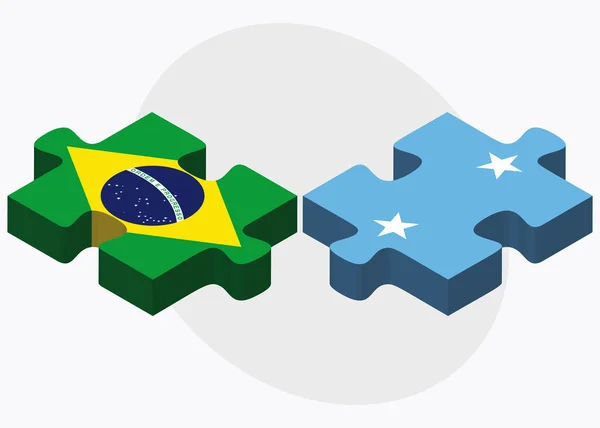 Banderas de Brasil y Micronesia — Archivo Imágenes Vectoriales