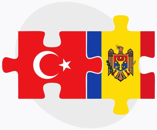 Banderas de Turquía y Moldavia — Archivo Imágenes Vectoriales