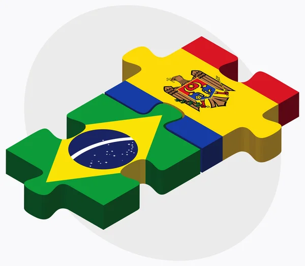 Brazil and Moldova Flags — Stock Vector