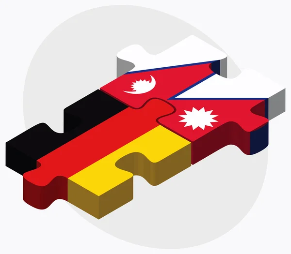 德国和尼泊尔国旗 — 图库矢量图片