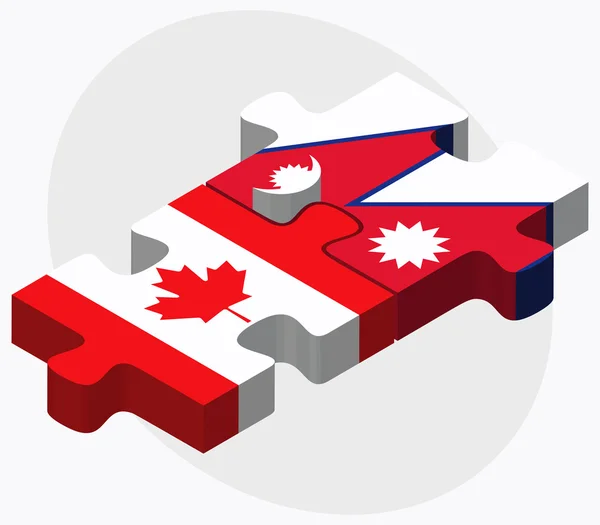 Bandeiras do Canadá e do Nepal — Vetor de Stock