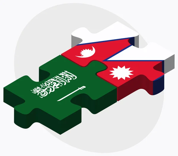 Arábia Saudita e Bandeiras do Nepal — Vetor de Stock
