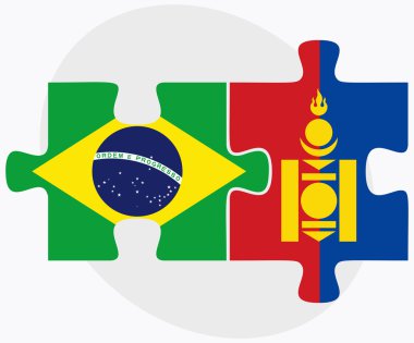 Brezilya ve Moğolistan bayrakları 