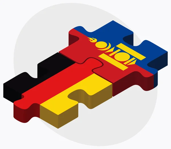 Duitsland en Mongolië vlaggen — Stockvector