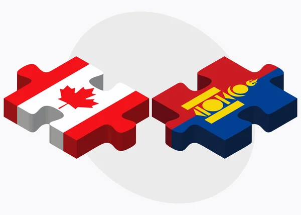 Kanada i Mongolii flagi — Wektor stockowy