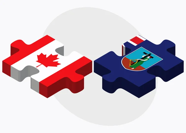 Canada and Montserrat Flags — Stock Vector