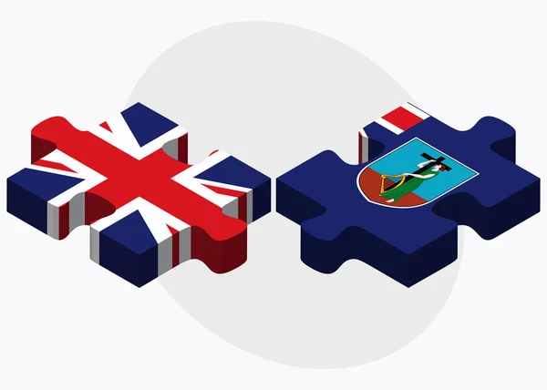 Banderas del Reino Unido y Montserrat — Archivo Imágenes Vectoriales