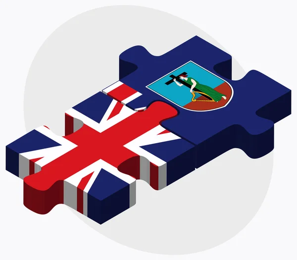 Verenigd Koninkrijk en Montserrat vlaggen — Stockvector