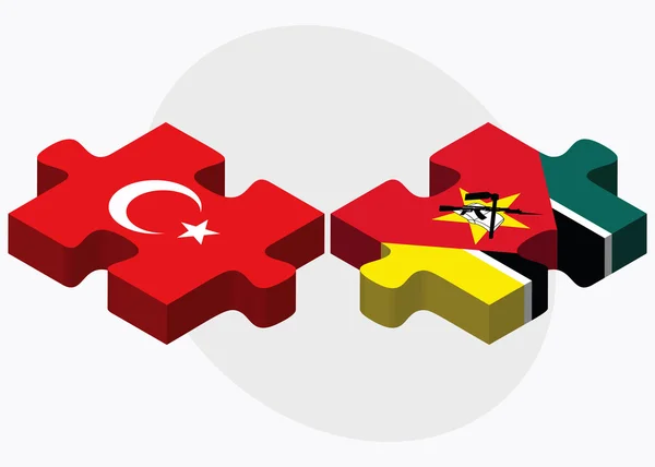 Флаги Турции и Мозамбика — стоковый вектор