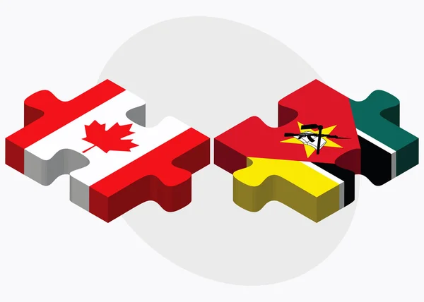 Canada en Mozambique vlaggen — Stockvector