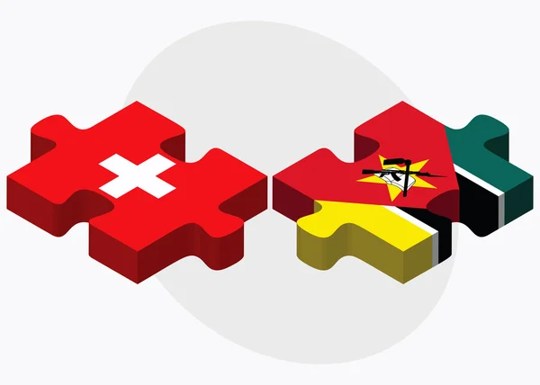 Switzerland and Mozambique Flags — Stock Vector