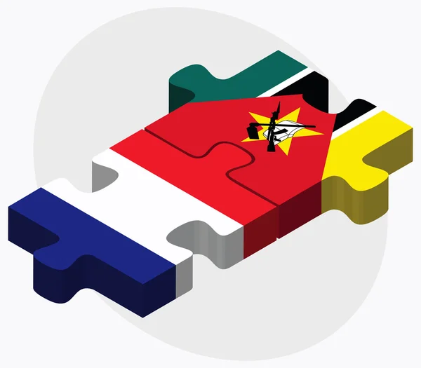 Banderas de Francia y Mozambique — Vector de stock