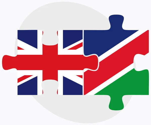 Banderas del Reino Unido y Namibia — Vector de stock