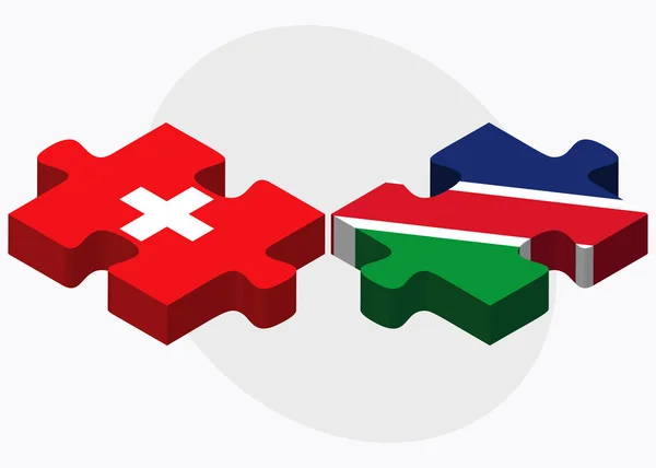 Schweizer und namibische Flaggen — Stockvektor