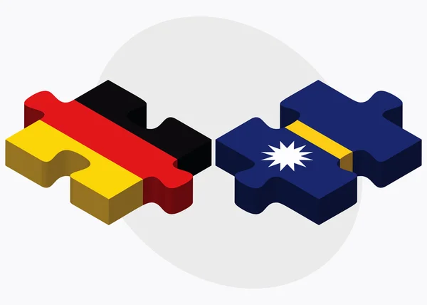 Tyskland och Nauru flaggor — Stock vektor