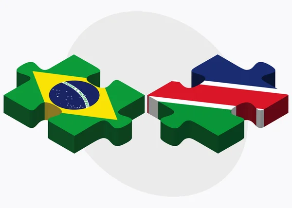 Brazil and Namibia Flags — Stock Vector