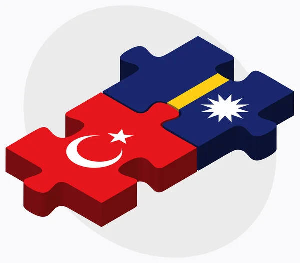 Türkei und nauru Flaggen — Stockvektor