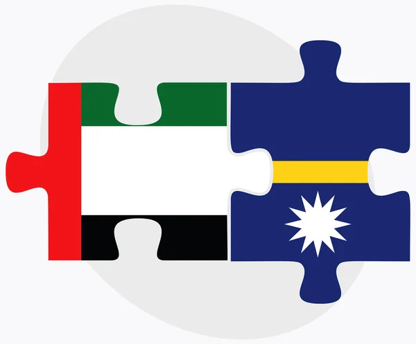 Émirats arabes unis et drapeaux de Nauru — Image vectorielle