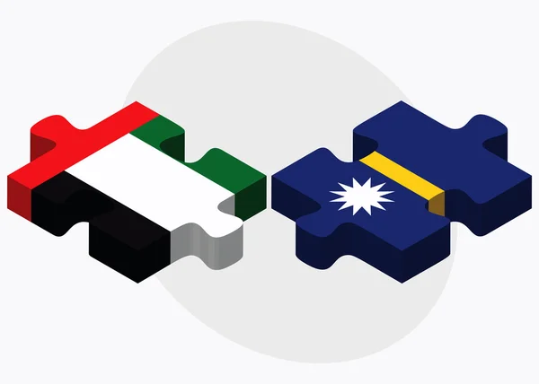 Förenade Arabemiraten och Nauru flaggor — Stock vektor