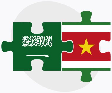 Suudi Arabistan ve Surinam bayrakları