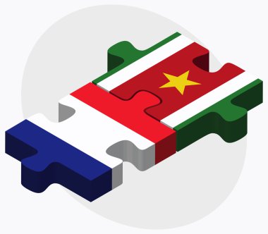 Fransa ve Surinam bayrakları