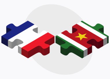 Fransa ve Surinam bayrakları