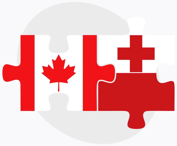 Kanada ve Tonga bayrakları — Stok Vektör