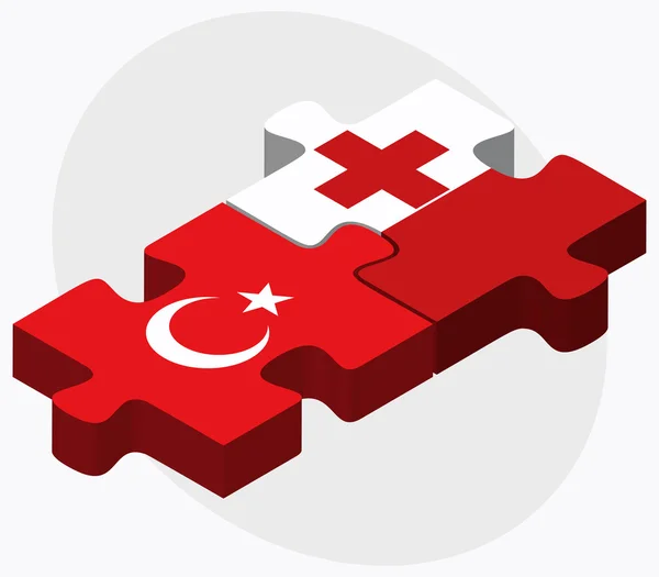 Bandeiras da Turquia e Tonga — Vetor de Stock