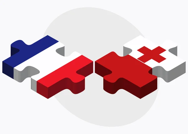 Drapeaux de France et des Tonga — Image vectorielle