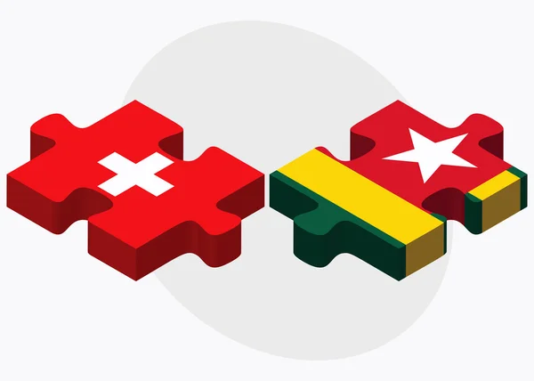 Švýcarsko a Togo příznaky — Stockový vektor