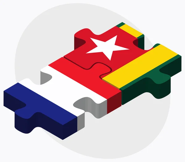 Banderas de Francia y Togo — Archivo Imágenes Vectoriales